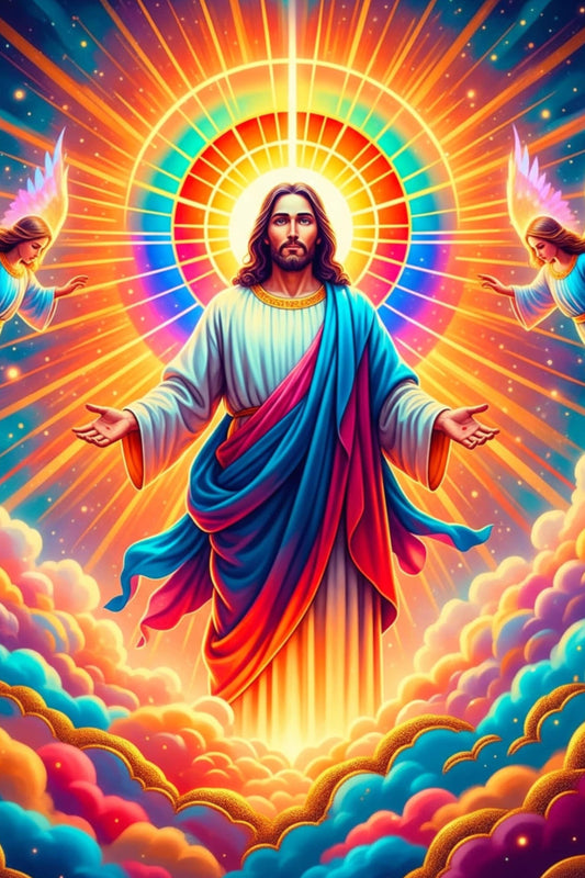 Poster Biblical art print three bright Jesus instand download 60x30cm